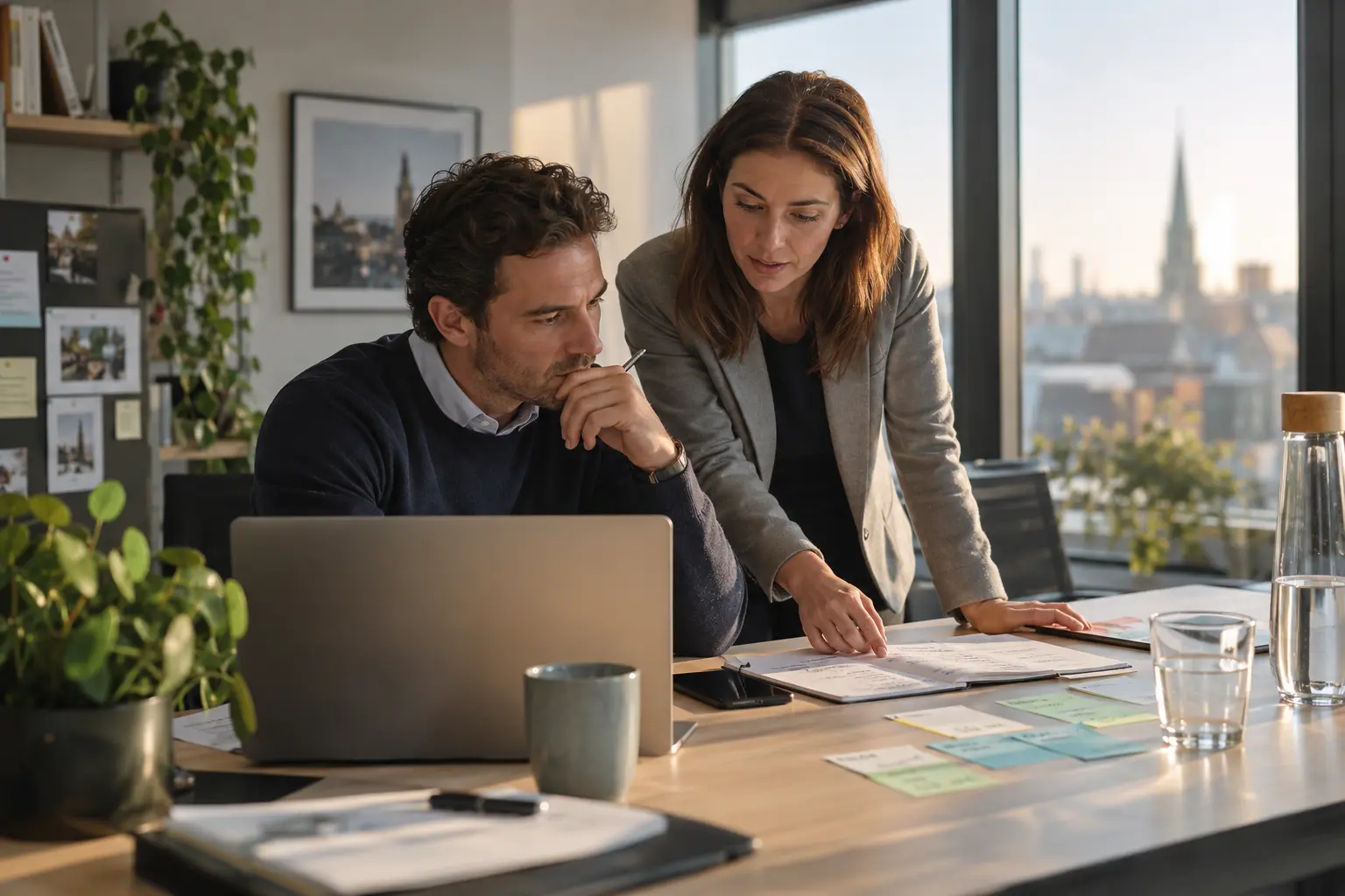 Professionnels préparant une stratégie commerciale B2B